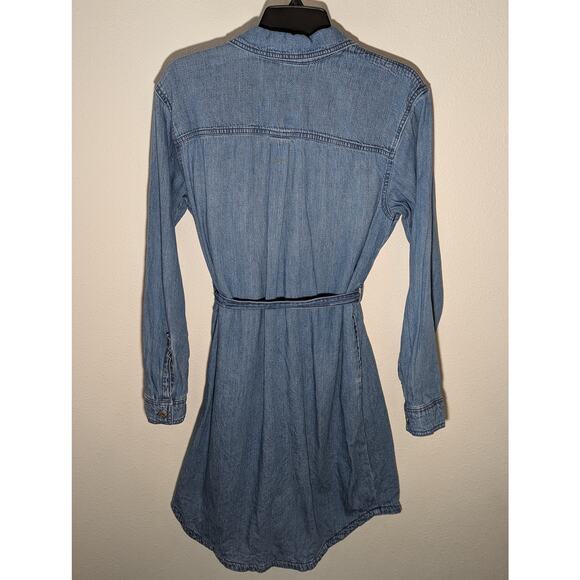 Women's Sonoma Premium Denim Tie Waist Button Down Shirt Dress Size S - Picture 7 of 7